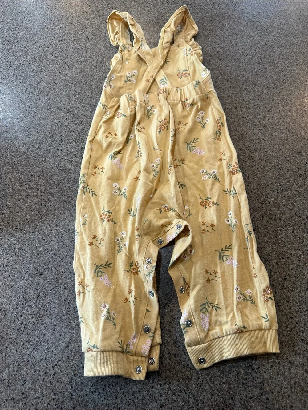Carter's Mustard Floral Overalls